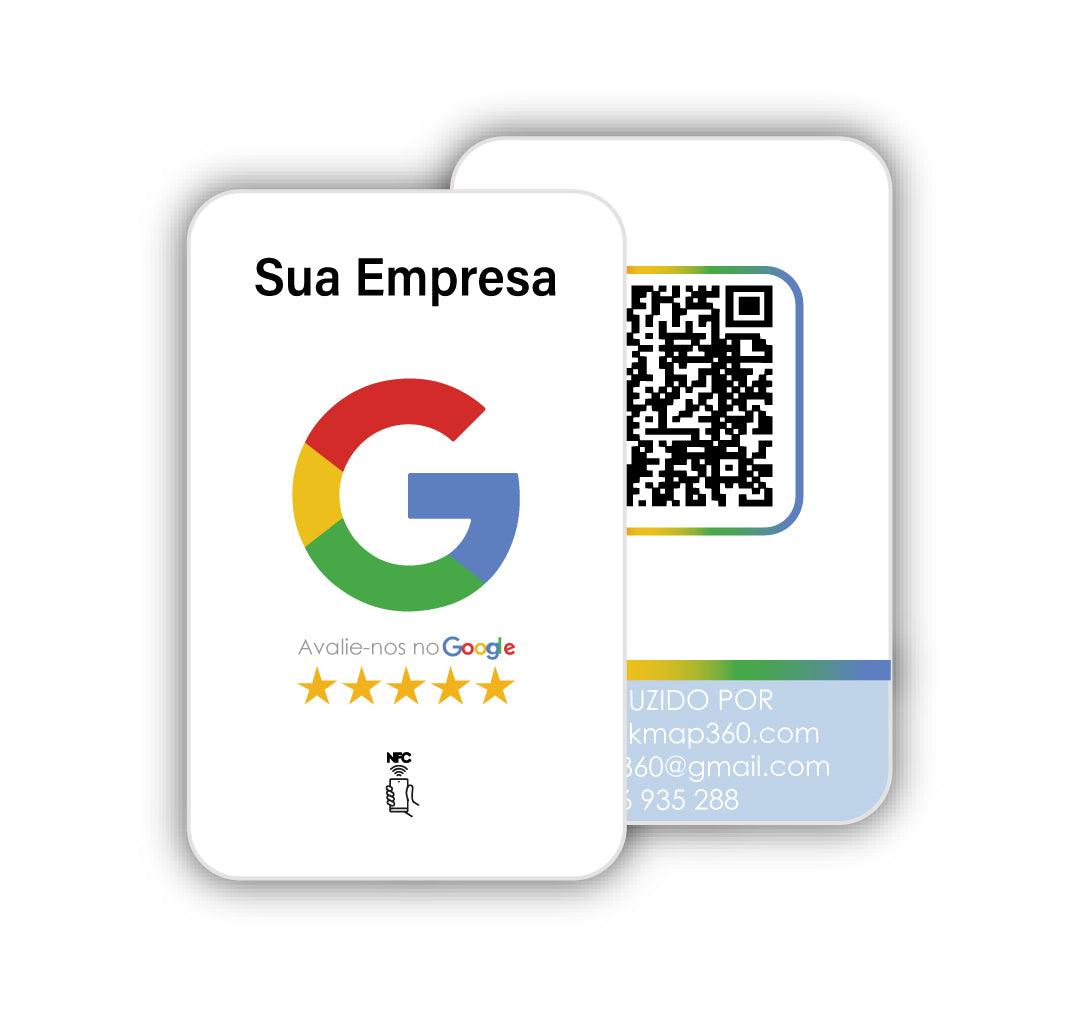 Cartão de avaliação do Google Maps Branco personalizado NFC E QR-code - IVA incluído e envio Grátis